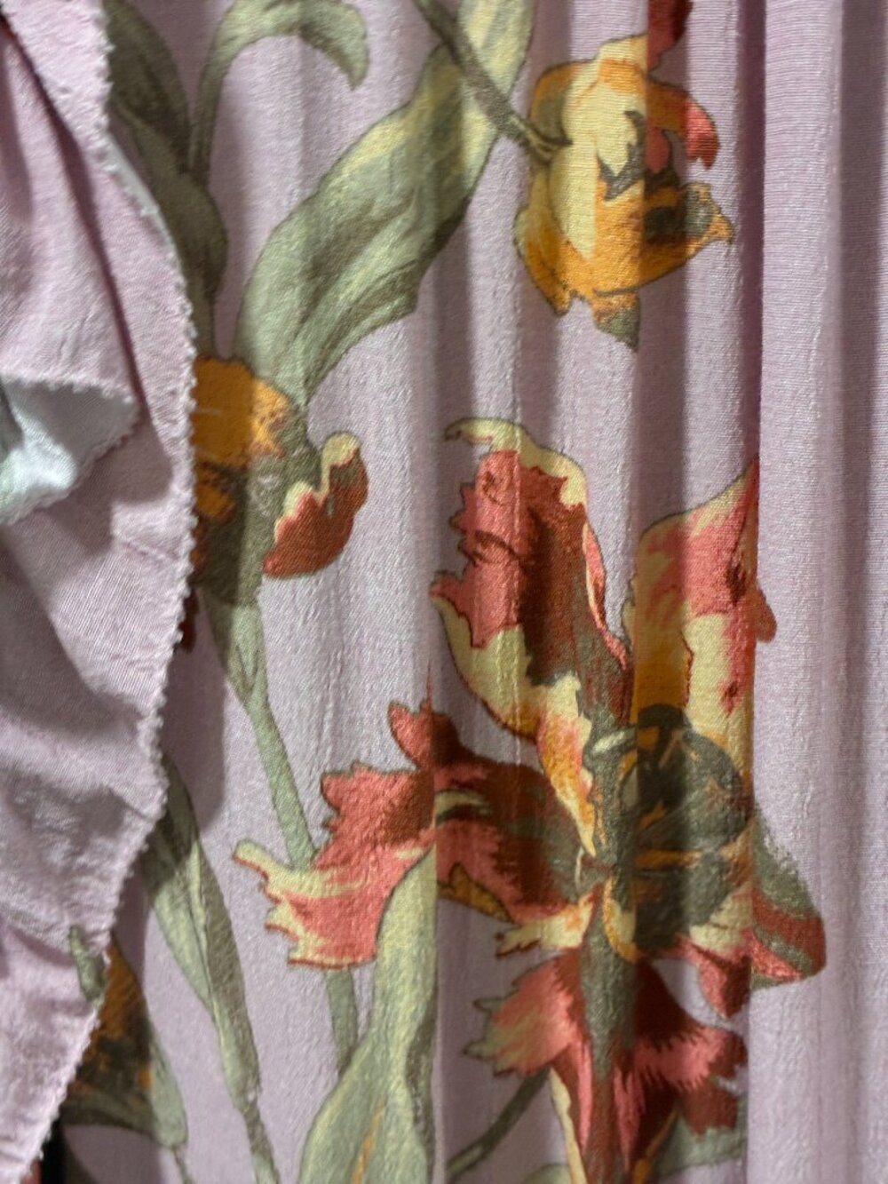 SUNDANCE Tierra Lavender/Yellow Floral Flutter Sleeve Tiered Maxi Dress Women XL - Picture 11 of 13